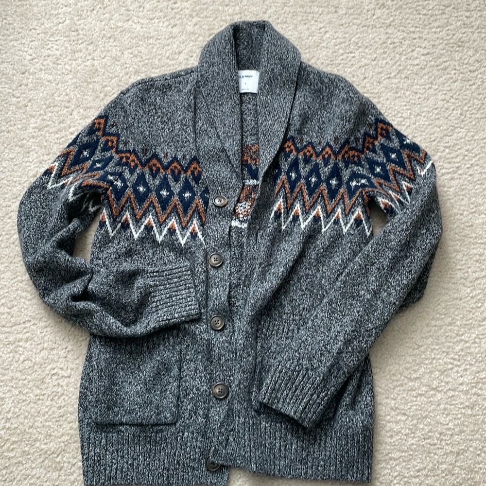 Old Navy Men’s Cardigan, Isle, size small